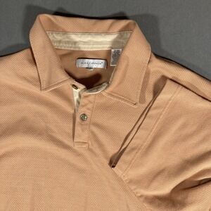 Alex Cannon Orange Cream Polo Shirt Mens Size Large‎